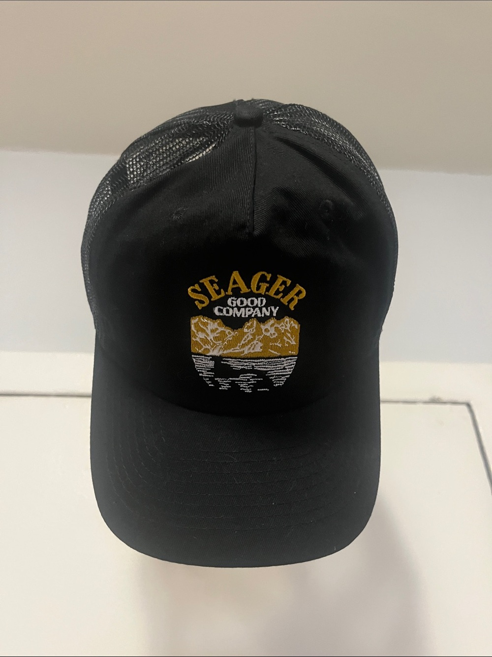Seager Good Company Black Trucker Hat